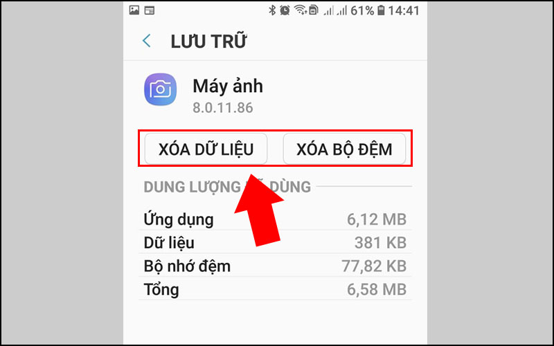 Xóa dữ liệu và cache